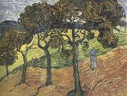 Vincent Van Gogh Landscape with Tree and  Figures (nn04) USA oil painting reproduction